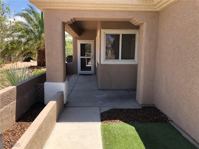 1396 Couperin Dr, Henderson, NV 89052 - entrance to property featuring stucco siding