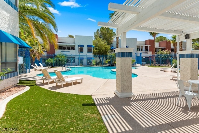 2643 Red Rock St Unit 201, Las Vegas, NV 89146 - community pool with a pergola and a patio area