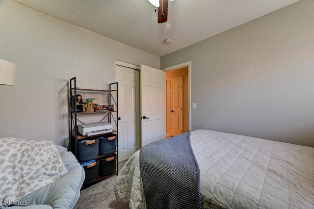 3823 Aspen Creek Ave, North Las Vegas, NV 89031 - bedroom featuring ceiling fan and a closet