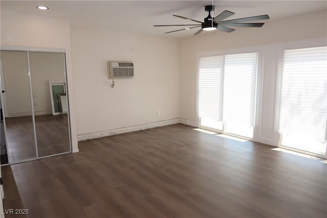 404 Vassar Ln, Las Vegas, NV 89107 - spare room featuring ceiling fan, plenty of natural light, wood finished floors, baseboards, and recessed lighting