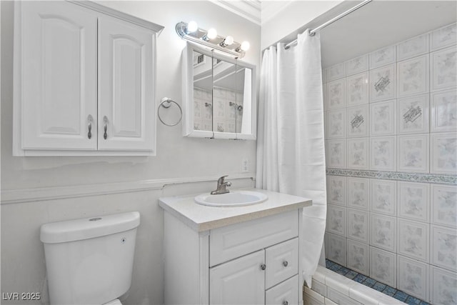 5101 Churchill Ave, Las Vegas, NV 89107 - full bathroom featuring vanity, curtained shower, and toilet