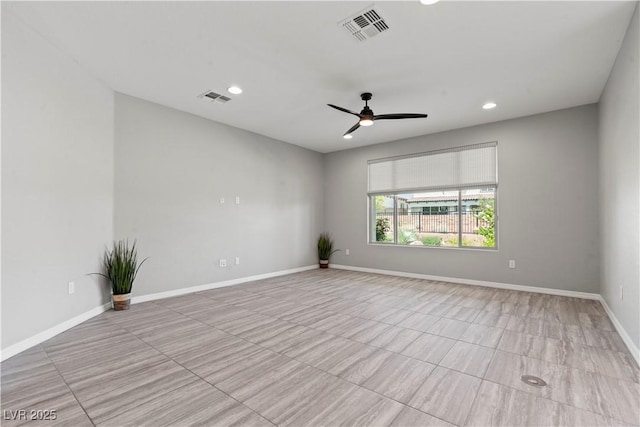 10416 Skye Arroyo Ave, Las Vegas, NV 89166 - unfurnished room featuring a ceiling fan, recessed lighting, baseboards, and tile patterned flooring