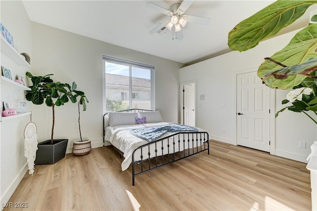 2345 Villandry Ct, Henderson, NV 89074 - bedroom featuring light wood-style floors and ceiling fan