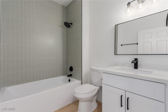 3318 N Decatur Blvd Unit 1020, Las Vegas, NV 89130 - bathroom featuring vanity, toilet, shower / tub combination, and wood finished floors