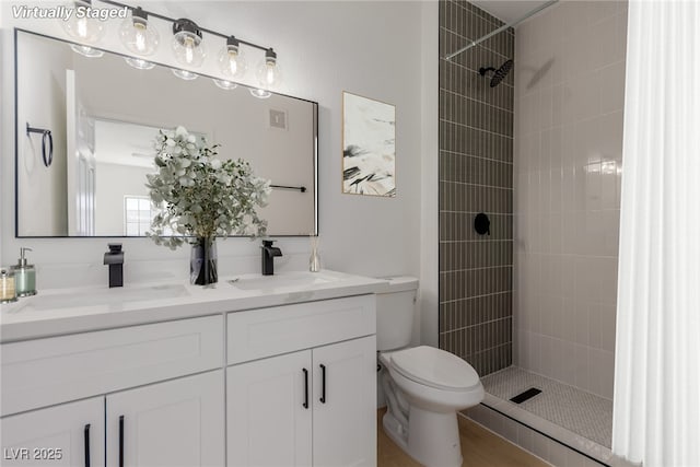 3318 N Decatur Blvd Unit 1020, Las Vegas, NV 89130 - bathroom with double vanity, toilet, and a tile shower