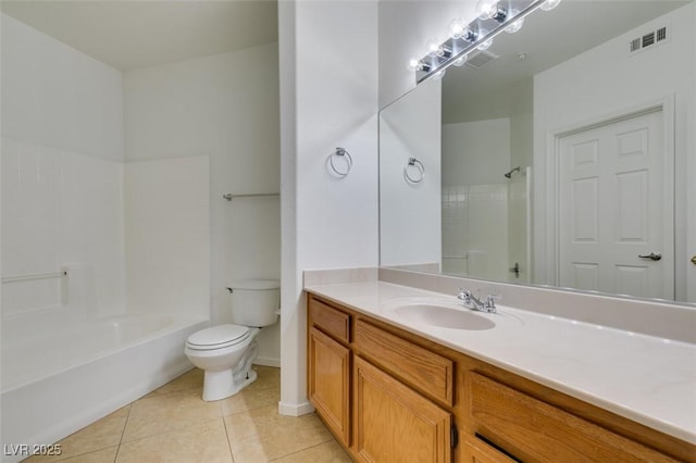 7151 S Durango Dr Unit 211, Las Vegas, NV 89113 - full bathroom featuring tile patterned floors, toilet, vanity, bathing tub / shower combination, and baseboards