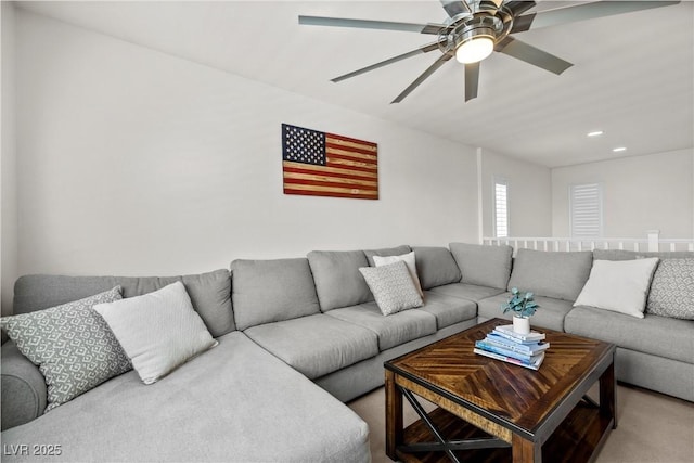 10474 Palmadora St, Las Vegas, NV 89178 - living area with recessed lighting and a ceiling fan