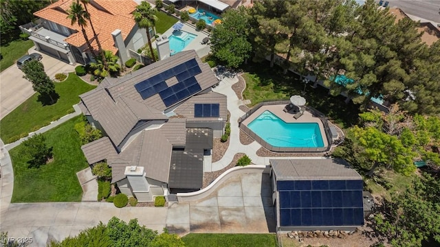 15 Pheasant Ridge Dr, Henderson, NV 89014 - view from above of property featuring a pool area