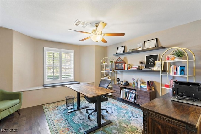 15 Pheasant Ridge Dr, Henderson, NV 89014 - office featuring wood-type flooring and a ceiling fan