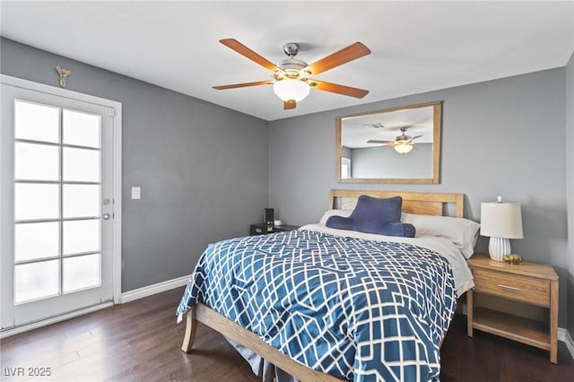 15 Pheasant Ridge Dr, Henderson, NV 89014 - bedroom featuring baseboards, multiple windows, wood finished floors, and ceiling fan