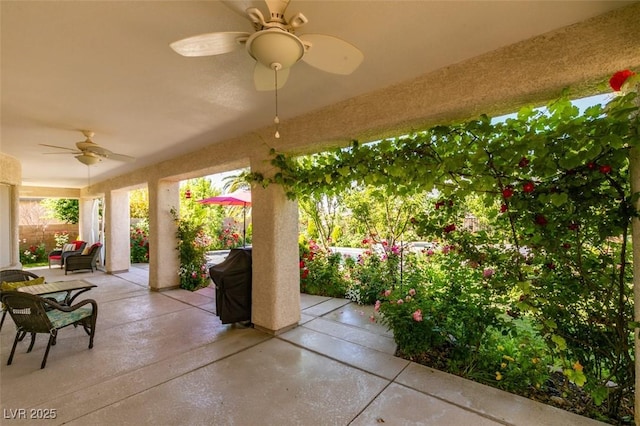 8221 Bay Dunes St, Las Vegas, NV 89131 - view of patio featuring a ceiling fan