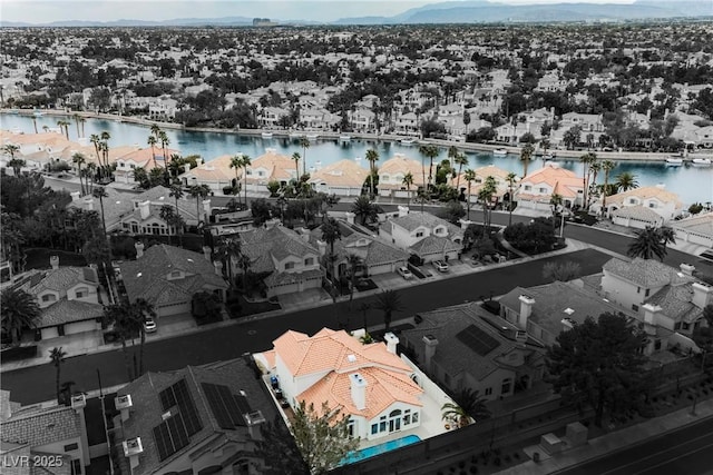 8104 Bay Harbor Dr, Las Vegas, NV 89128 - aerial view of residential area with a water and mountain view