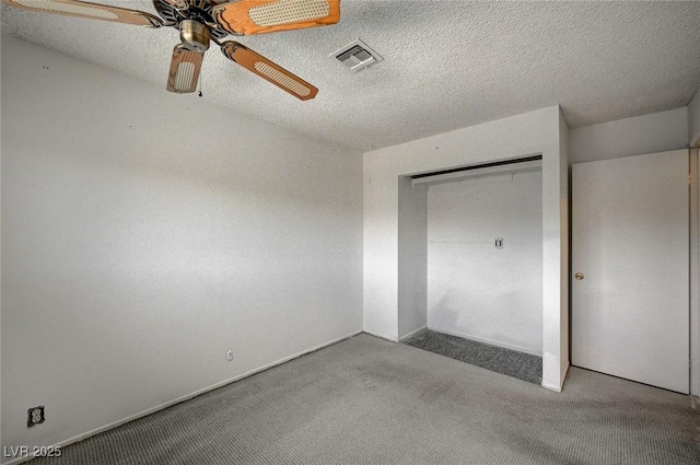 3143 El Chico Ct, Las Vegas, NV 89120 - unfurnished bedroom with carpet flooring, baseboards, a ceiling fan, a textured ceiling, and a closet