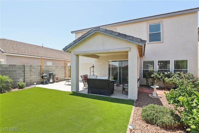 3966 Crystal Trip Ct, Las Vegas, NV 89129 - back of property with stucco siding and a patio