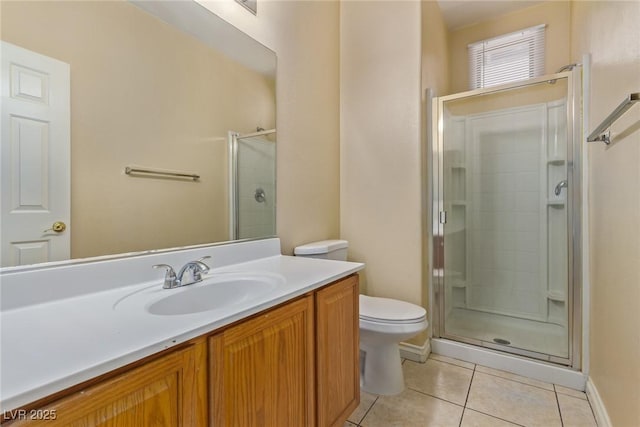 3037 Austin Pale Ave, North Las Vegas, NV 89081 - full bath featuring a stall shower, toilet, tile patterned flooring, vanity, and baseboards