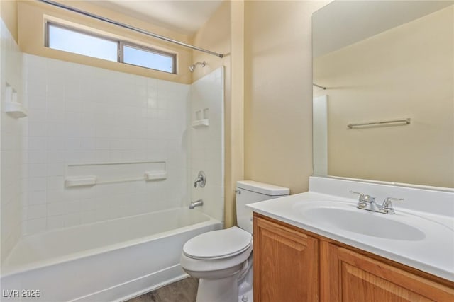 3037 Austin Pale Ave, North Las Vegas, NV 89081 - full bath with vanity, toilet, washtub / shower combination, and wood finished floors