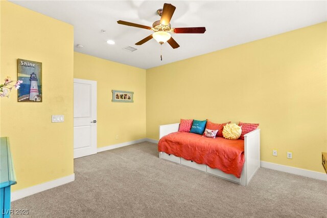 3159 Via Como, Henderson, NV 89044 - carpeted bedroom featuring baseboards, a ceiling fan, and recessed lighting