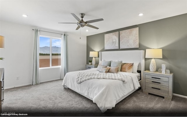 6740 Nimbus Ave Lot 10, Las Vegas, NV 89130 - carpeted bedroom featuring baseboards, recessed lighting, and ceiling fan