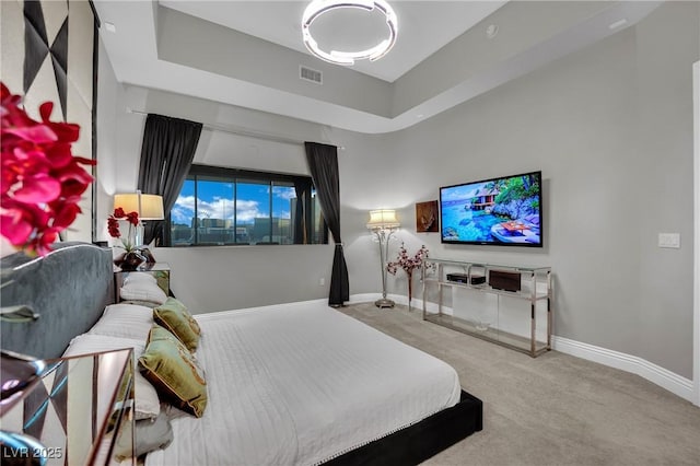 360 E Desert Inn Rd Unit 1803, Las Vegas, NV 89109 - bedroom featuring carpet floors, baseboards, and a tray ceiling