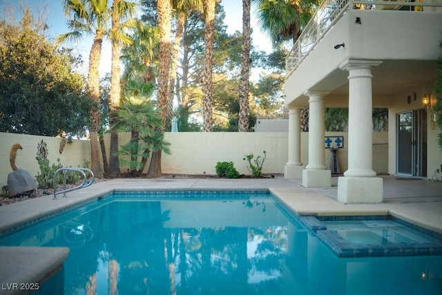 2104 Inverness Dr, Henderson, NV 89074 - view of swimming pool featuring a fenced backyard and a pool with connected hot tub