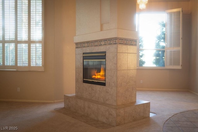 2104 Inverness Dr, Henderson, NV 89074 - detailed view of carpet floors and a tile fireplace