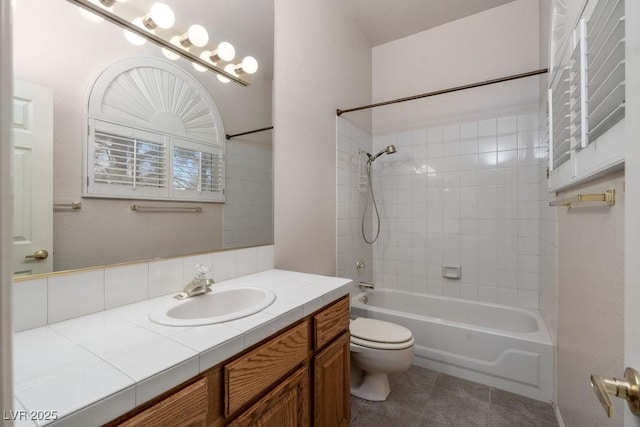 2104 Inverness Dr, Henderson, NV 89074 - full bath featuring vanity, tile patterned flooring, and shower / tub combination