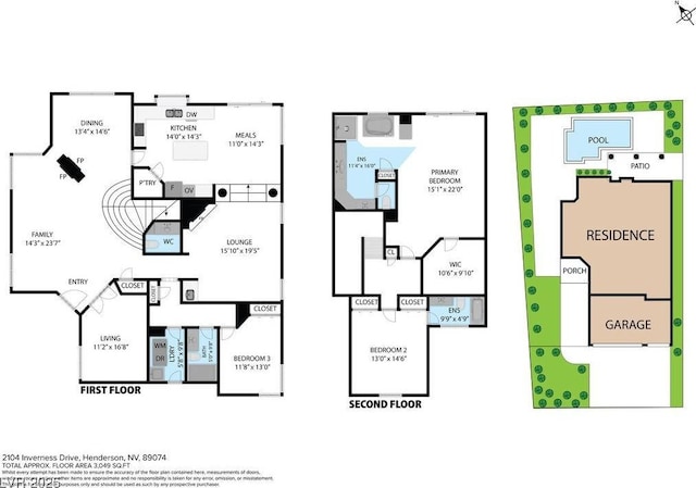 2104 Inverness Dr, Henderson, NV 89074 - view of room layout