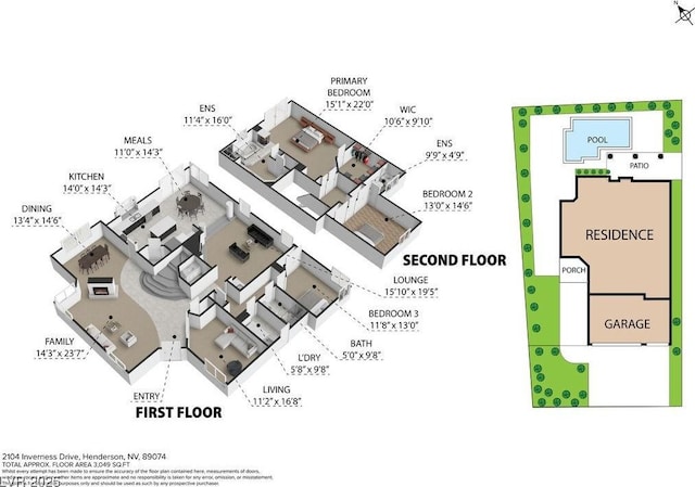 2104 Inverness Dr, Henderson, NV 89074 - view of home floor plan