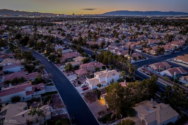 2104 Inverness Dr, Henderson, NV 89074 - aerial view at dusk of a mountain view and a residential view