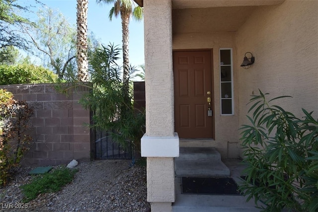 1220 Padre Serra Ln, Las Vegas, NV 89134 - doorway to property with stucco siding