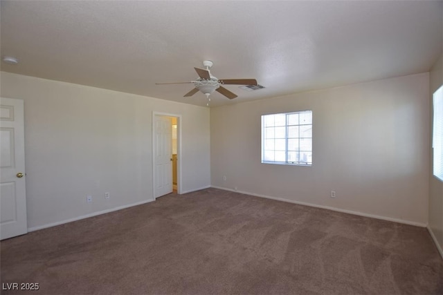1220 Padre Serra Ln, Las Vegas, NV 89134 - spare room featuring ceiling fan, carpet flooring, and baseboards