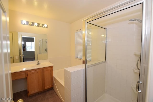 1220 Padre Serra Ln, Las Vegas, NV 89134 - full bath with vanity, a shower stall, and a bath