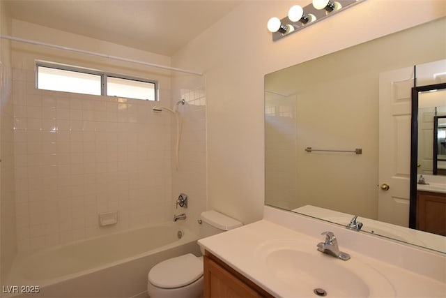 1220 Padre Serra Ln, Las Vegas, NV 89134 - bathroom featuring vanity, toilet, and washtub / shower combination