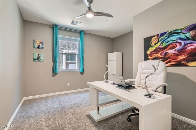 2806 Calle Cadiz, Henderson, NV 89044 - carpeted office with baseboards and a ceiling fan