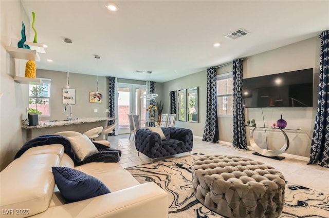2806 Calle Cadiz, Henderson, NV 89044 - living area featuring french doors, recessed lighting, and baseboards
