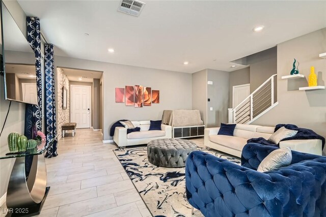 2806 Calle Cadiz, Henderson, NV 89044 - living area with stairs, recessed lighting, and baseboards