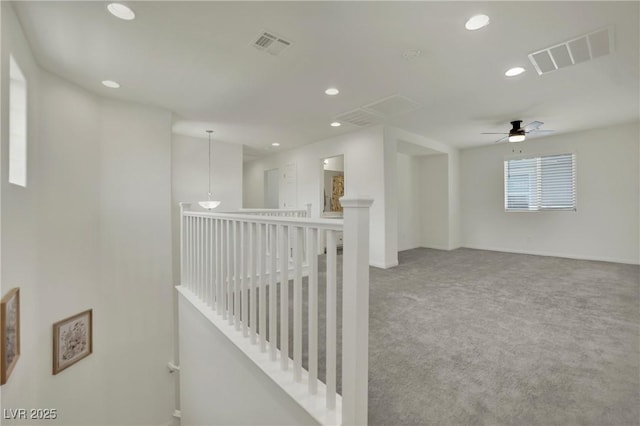 10345 Zebra Swallowtail St, Las Vegas, NV 89141 - corridor featuring carpet flooring, recessed lighting, an upstairs landing, and baseboards