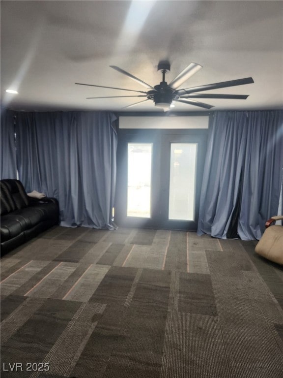 324 Princeton St, Las Vegas, NV 89107 - carpeted living area featuring a ceiling fan