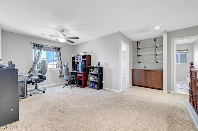 405 Prairie Moon Ave, North Las Vegas, NV 89084 - carpeted office featuring a ceiling fan and baseboards