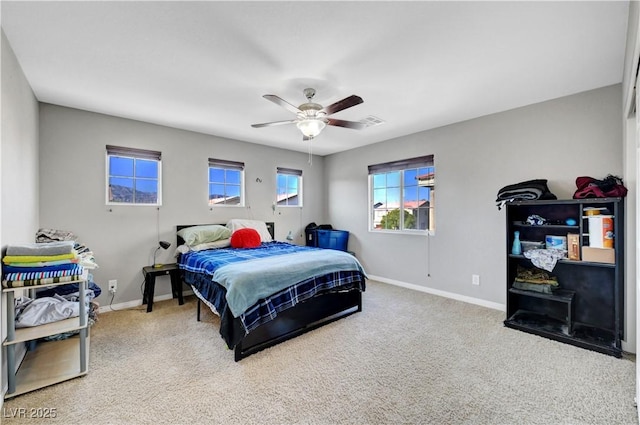 405 Prairie Moon Ave, North Las Vegas, NV 89084 - bedroom with baseboards, carpet floors, and a ceiling fan
