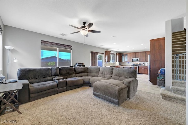 405 Prairie Moon Ave, North Las Vegas, NV 89084 - living room featuring a ceiling fan