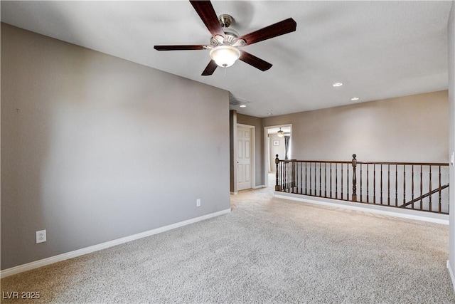 405 Prairie Moon Ave, North Las Vegas, NV 89084 - empty room with a ceiling fan, carpet, and recessed lighting