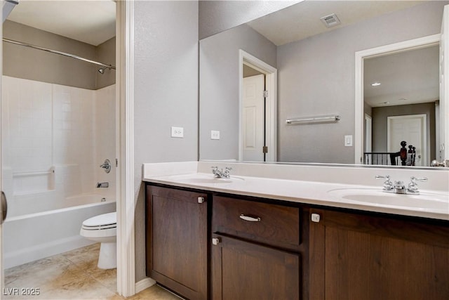 405 Prairie Moon Ave, North Las Vegas, NV 89084 - full bathroom with double vanity, bathing tub / shower combination, and tile patterned floors