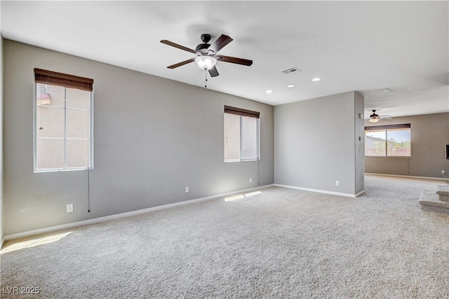 405 Prairie Moon Ave, North Las Vegas, NV 89084 - carpeted empty room featuring ceiling fan and recessed lighting