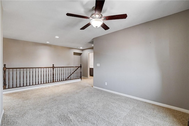 405 Prairie Moon Ave, North Las Vegas, NV 89084 - empty room featuring light colored carpet, ceiling fan, and recessed lighting