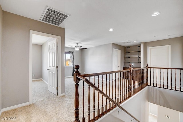 405 Prairie Moon Ave, North Las Vegas, NV 89084 - corridor featuring an upstairs landing, carpet, and recessed lighting