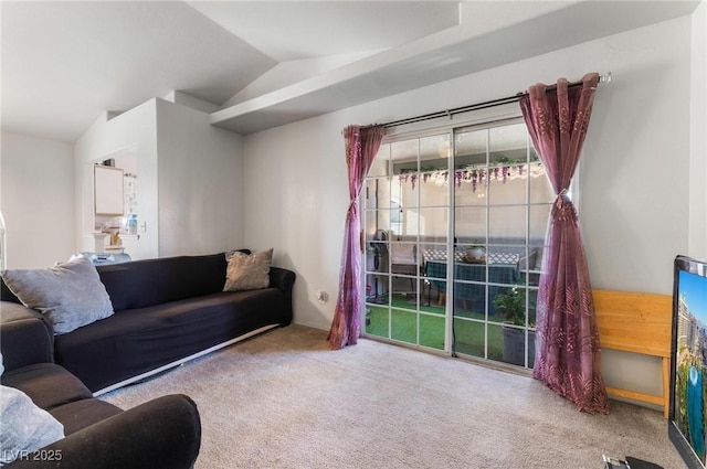3420 Winterhaven St Unit 202, Las Vegas, NV 89108 - carpeted living room with vaulted ceiling