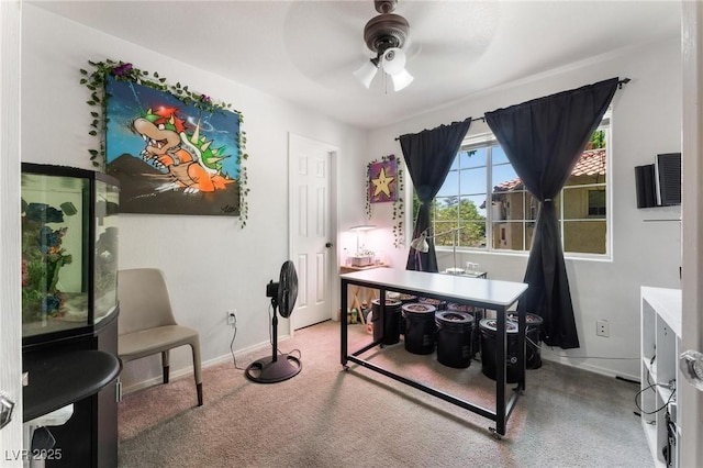 3420 Winterhaven St Unit 202, Las Vegas, NV 89108 - carpeted home office with a ceiling fan and baseboards
