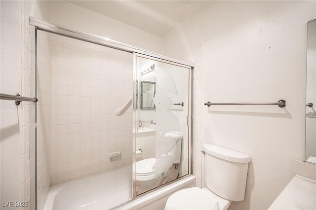 4409 Rosebank Cir, Las Vegas, NV 89108 - full bathroom with toilet, shower / bath combination with glass door, and vanity