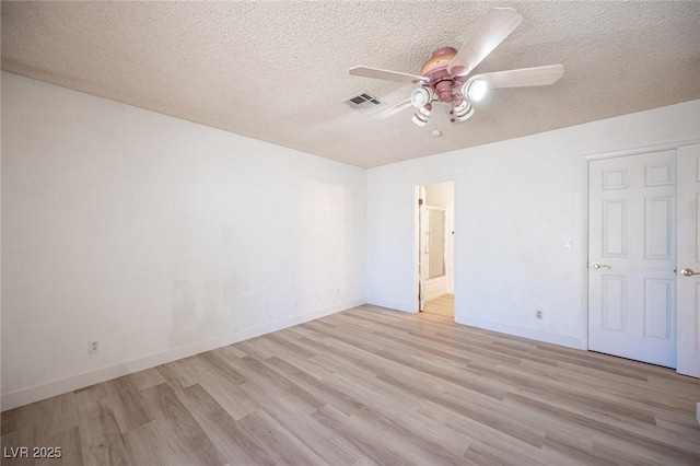 4409 Rosebank Cir, Las Vegas, NV 89108 - unfurnished bedroom featuring light wood-type flooring, a textured ceiling, baseboards, and a ceiling fan